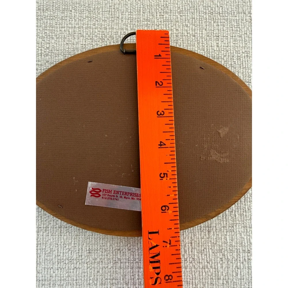 Vintage‎ Fish Enterprises Christian Wood Oval Wall Plaque 